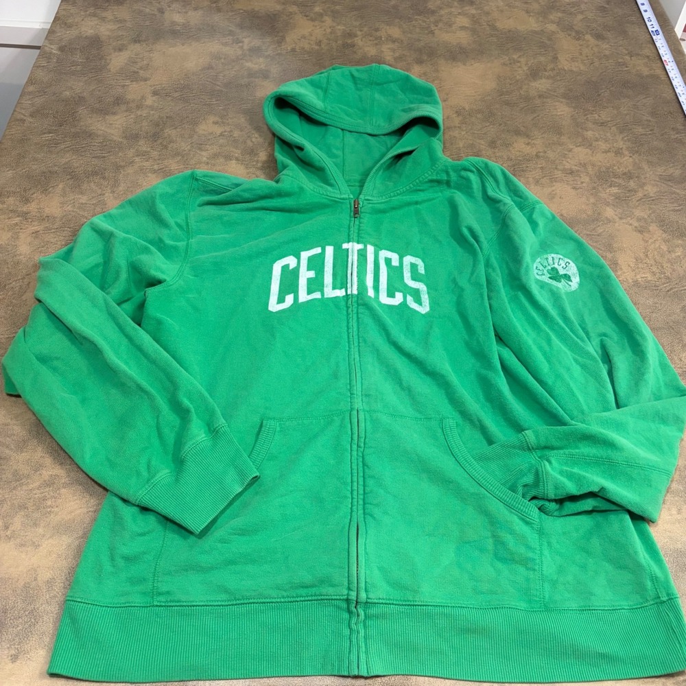 Adidas Full Zip Hoodie Mens 2XL Green Boston Celtics B800A 09 NBA Sweatshirt